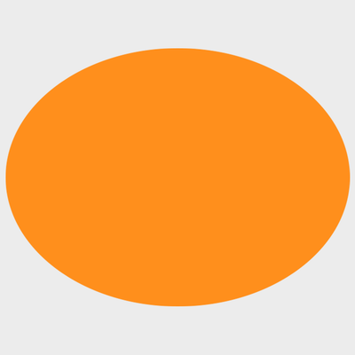Neon Orange 1 1/2 x 2 Inch Roll of Oval Labels - Bright Adhesive