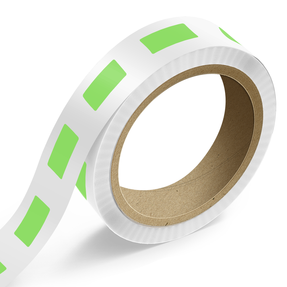 Neon Green 1 1/2 x 3 1/2 Inch Roll of Rectangle Labels - Bright Adhesive