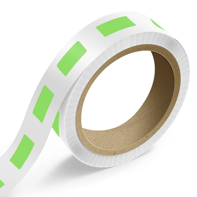 Neon Green 1 1/2 x 3 1/2 Inch Roll of Rectangle Labels - Bright Adhesive