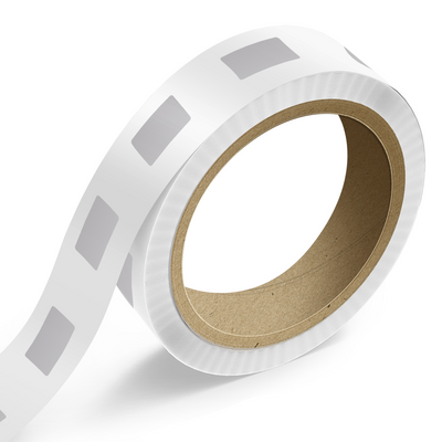 Silver Foil 1 1/2 x 3 Inch Roll of Rectangle Labels - Durable Metallic