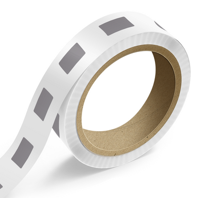Matte Silver Foil 1 1/2 x 3 Inch Roll of Rectangle Labels - Durable
