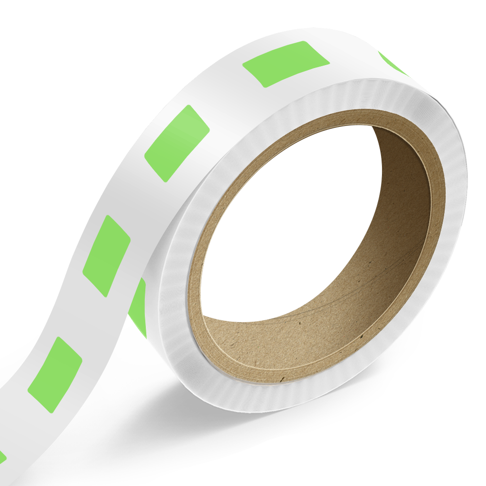 Neon Green 1 1/2 x 3 Inch Roll of Rectangle Labels - Bright Adhesive