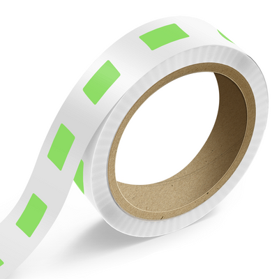 Neon Green 1 1/2 x 3 Inch Roll of Rectangle Labels - Bright Adhesive