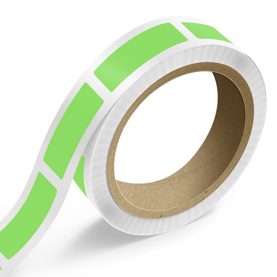 Neon Green 1 1/2 x 5 Inch Roll of Rectangle Labels - Bright Adhesive