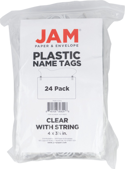 Clear with String 4 x 3 1/4 Classroom Name Tags