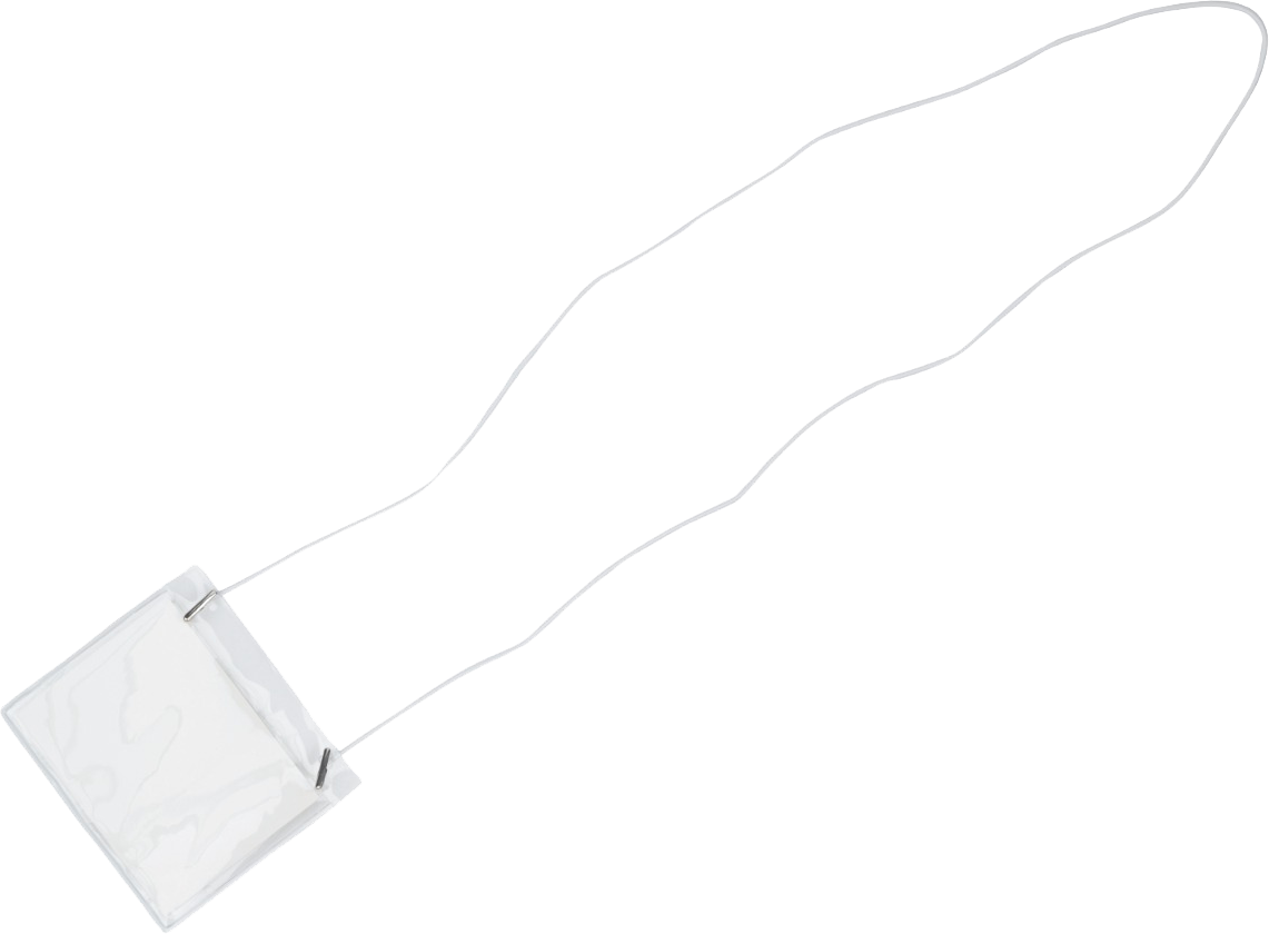 Clear with String 4 x 3 1/4 Classroom Name Tags