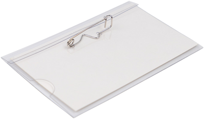 Clear with Pin 3 5/8 x 2 1/4 Classroom Name Tags