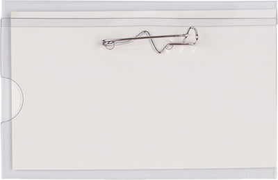 Clear with Pin 3 5/8 x 2 1/4 Classroom Name Tags