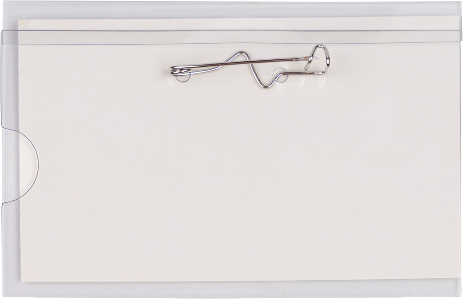 Clear with Pin 3 5/8 x 2 1/4 Classroom Name Tags