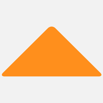 Neon Orange 1 1/4 x 2 1/2 Inch Roll of Triangle Shaped Labels - Bright Adhesive