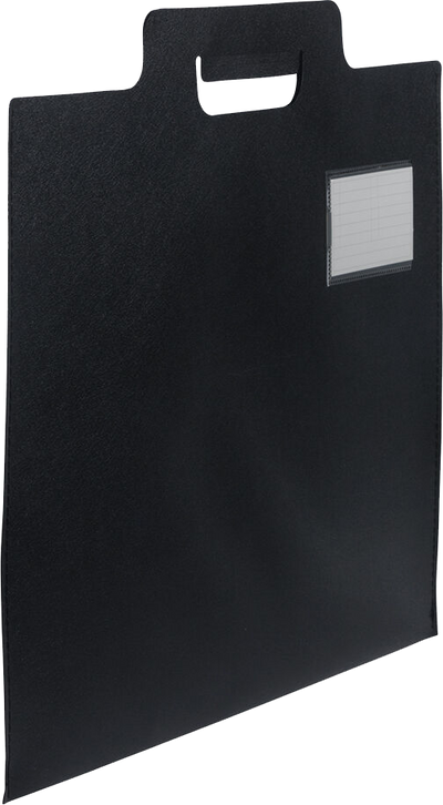 Black 14 x 16 5/8 Plastic Portfolios with Handle