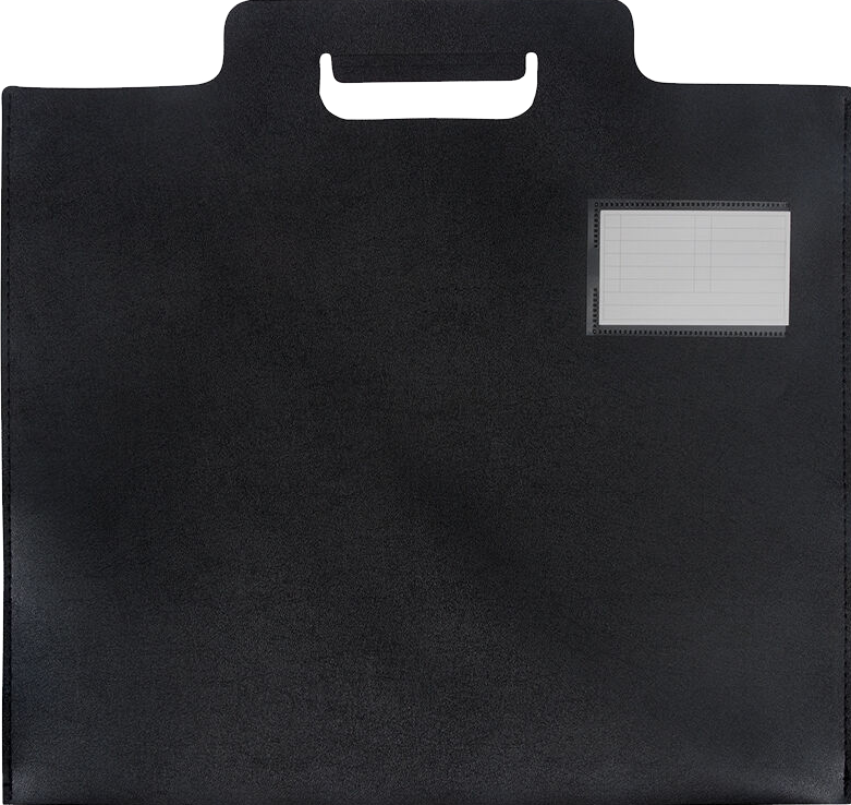 Black 14 x 16 5/8 Plastic Portfolios with Handle