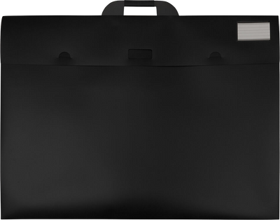 Black Assorted Sizes Plastic Portfolios with Handle