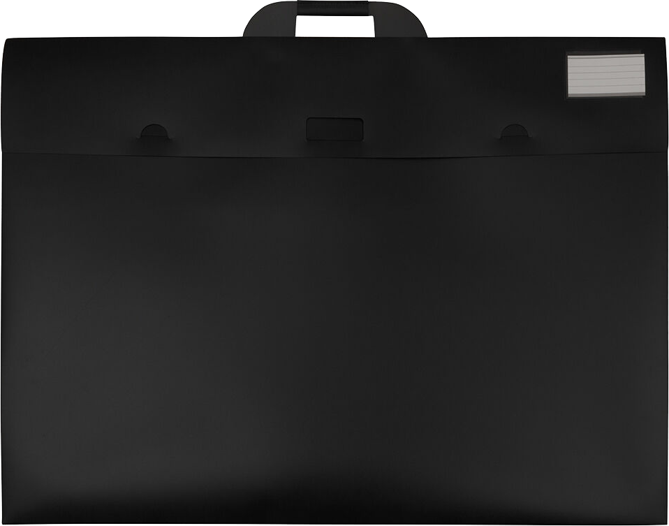Black Assorted Sizes Plastic Portfolios with Handle