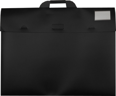 Black Assorted Sizes Plastic Portfolios with Handle