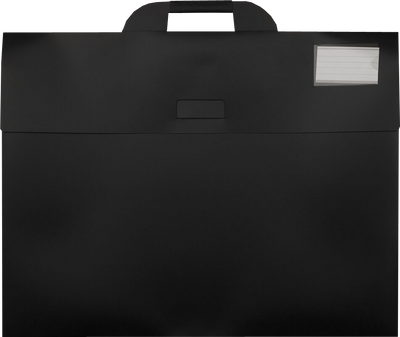 Black Assorted Sizes Plastic Portfolios with Handle