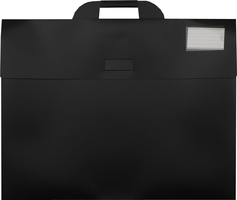 Black Assorted Sizes Plastic Portfolios with Handle
