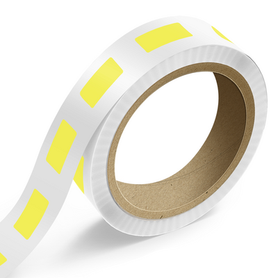 Neon Yellow 1 1/4 x 3 Inch Roll of Rectangle Labels - Bright Adhesive