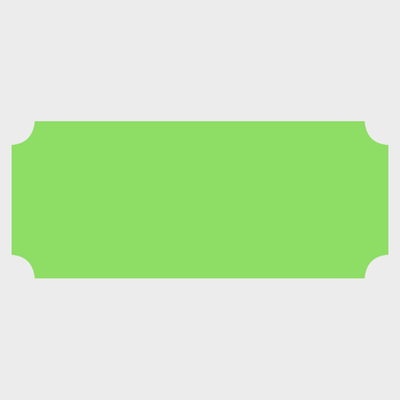 Neon Green 1 1/4 x 3 Inch Roll of Rectangle Labels - Bright Adhesive with Indented Corners