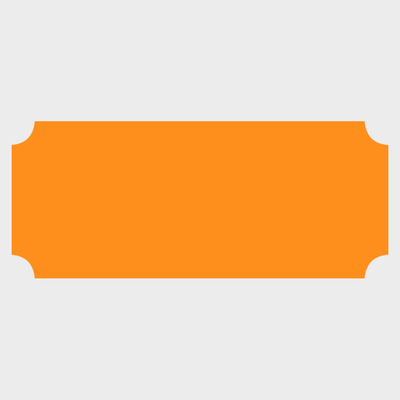 Neon Orange 1 1/4 x 3 Inch Roll of Rectangle Labels - Bright Adhesive with Indented Corners