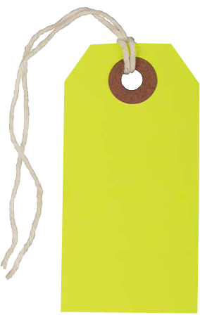Neon Yellow Small Gift Tags (3 1/4 x 1 5/8) - 10 Pack