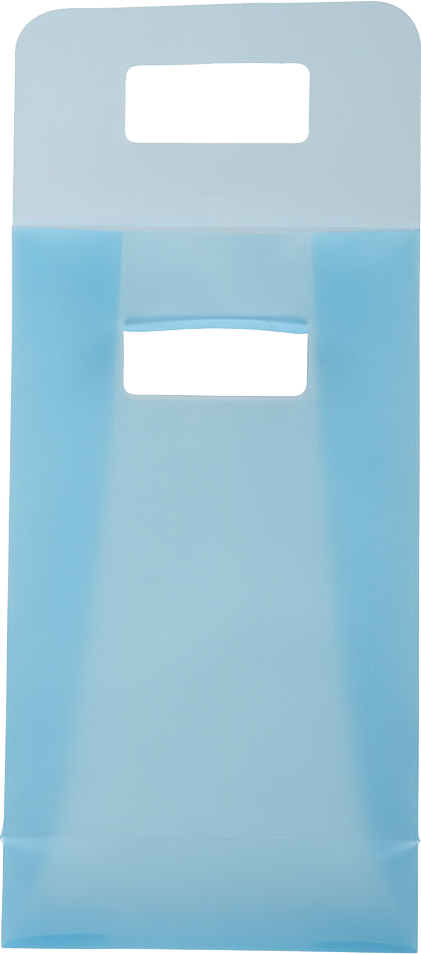 Blue Frosted Medium Plastic Lunch Bags (4 3/4 x 8 1/4 x 2 1/2)