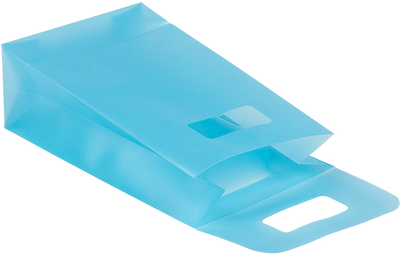 Blue Frosted Medium Plastic Lunch Bags (4 3/4 x 8 1/4 x 2 1/2)