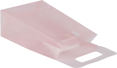 Pink Frosted Medium Plastic Lunch Bags (4 3/4 x 8 1/4 x 2 1/2)