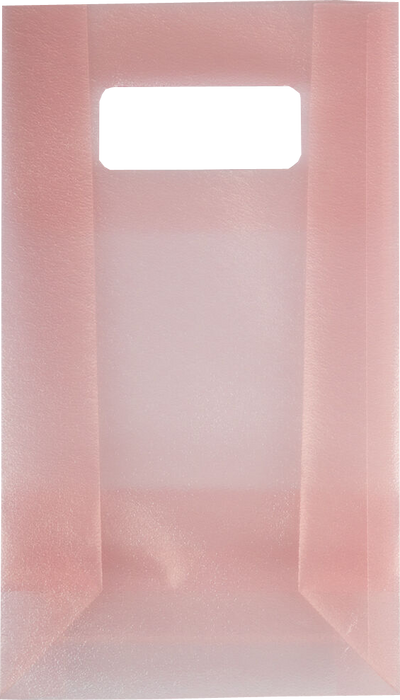 Pink Frosted Medium Plastic Lunch Bags (4 3/4 x 8 1/4 x 2 1/2)