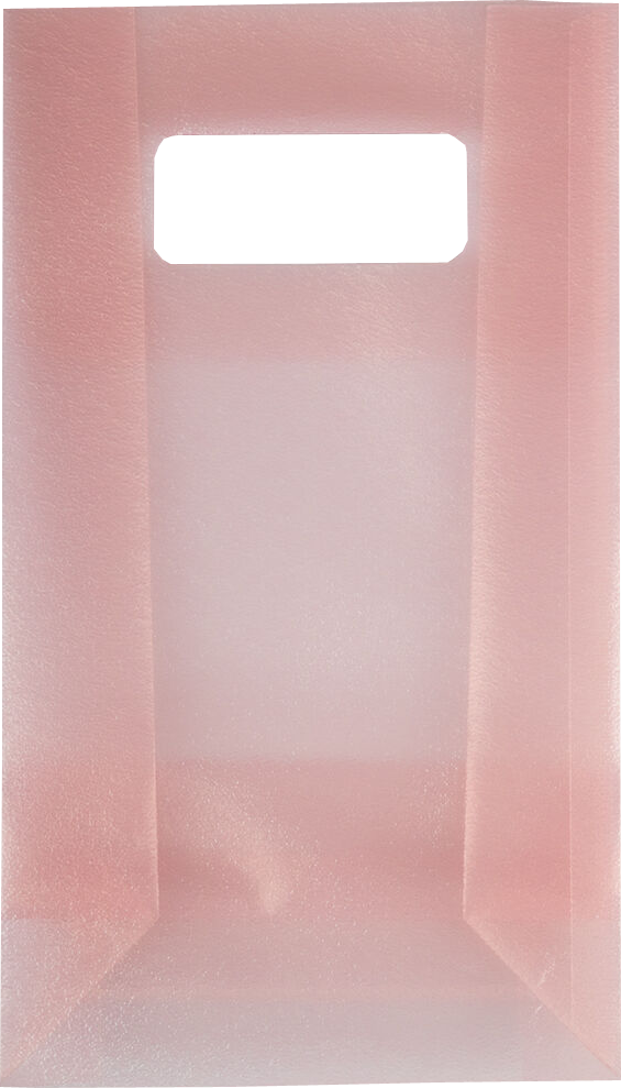 Pink Frosted Medium Plastic Lunch Bags (4 3/4 x 8 1/4 x 2 1/2)