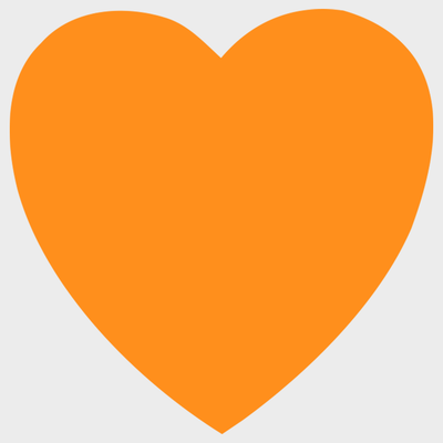 Neon Orange 1 1/8 x 1 1/8 Inch Roll of Heart Shaped Labels - Wedding Anniversary Valentine's Day Bright Adhesive