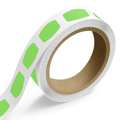 Neon Green 1 1/8 x 2 Inch Roll of Rectangle Labels - Bright Adhesive