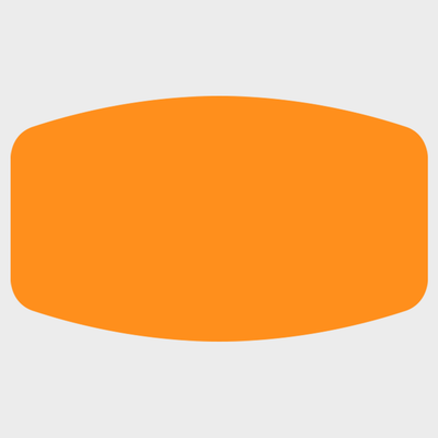 Neon Orange 1 1/8 x 2 Inch Roll of Rectangle Labels - Bright Adhesive
