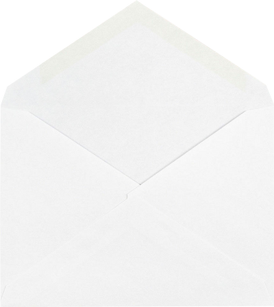 White 24lb Cougar 5 1/2 BAR V Flap Premium Envelopes (4 3/8 x 5 3/4)
