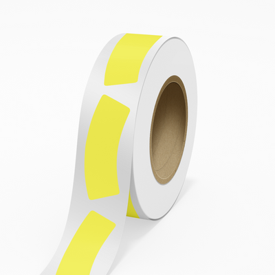 Neon Yellow 1 3/16 x 3 1/4 Inch Roll of Bottle Neck Shaped Labels - Promotion Beverage Bright Adhesive