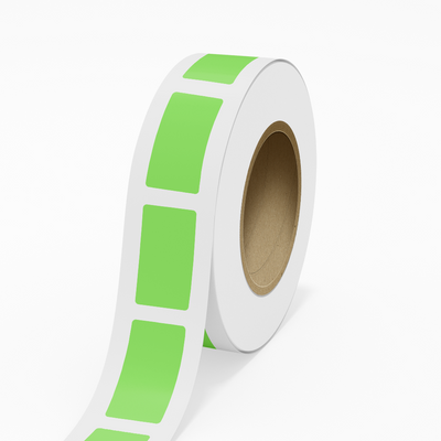 Neon Green 1 3/4 x 3 1/4 Inch Roll of Rectangle Labels - Bright Adhesive