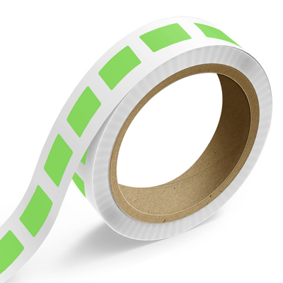 Neon Green 1 3/4 x 3 Inch Roll of Rectangle Labels - Bright Adhesive