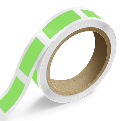 Neon Green 1 3/4 x 5 Inch Roll of Rectangle Labels - Bright Adhesive