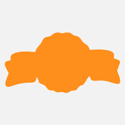 Neon Orange 1 3/8 x 2 5/8 Inch Roll of Anniversary Seal Shaped Labels - Scrapbook Bright Adhesive