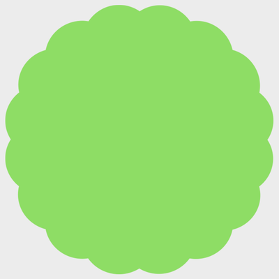 Neon Green 1 5/8 x 1 5/8 Inch Roll of Scallop Shaped Labels - DIY Promotional Project Bright Adhesive