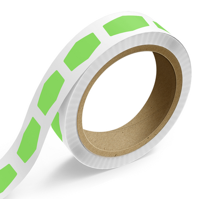 Neon Green 1 7/8 x 3 15/32 Inch Roll of Marquis Shaped Labels - Bottle Favors Bright Adhesive