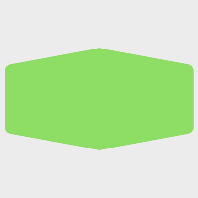 Neon Green 1 7/8 x 3 15/32 Inch Roll of Marquis Shaped Labels - Bottle Favors Bright Adhesive