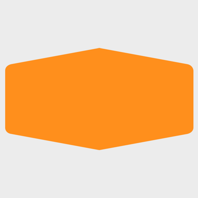 Neon Orange 1 7/8 x 3 15/32 Inch Roll of Marquis Shaped Labels - Bottle Favors Bright Adhesive