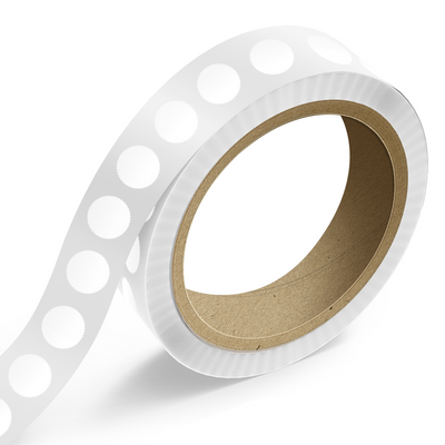 White Glossy 1 7/8 Inch Roll of Burst Shaped Labels - Sales Certificate