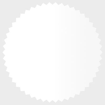 White Glossy 1 7/8 Inch Roll of Burst Shaped Labels - Sales Certificate