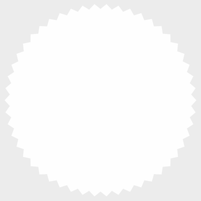 White 1 7/8 Inch Roll of Burst Shaped Labels - Sales Certificate Tear Resistant with High Gloss Film Layer