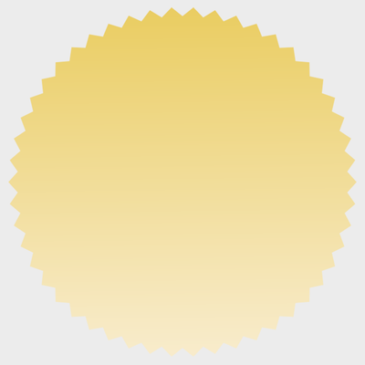 Matte Gold Foil 1 7/8 Inch Roll of Burst Shaped Labels - Sales Certificate Durable