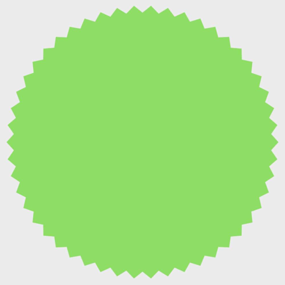 Neon Green 1 7/8 Inch Roll of Burst Shaped Labels - Sales Certificate Bright Adhesive