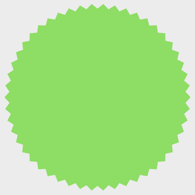 Neon Green 1 7/8 Inch Roll of Burst Shaped Labels - Sales Certificate Bright Adhesive