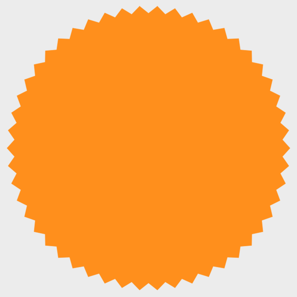Neon Orange 1 7/8 Inch Roll of Burst Shaped Labels - Sales Certificate Bright Adhesive